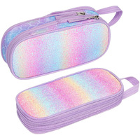 Bagseri Pencil Case For Kids - Expandable Cute Pencil Case For Girls Large Capacity Pencil Pouch Organizer For School Student Office Supplies, Pen Case Only (Purple, Mermaid Scale)