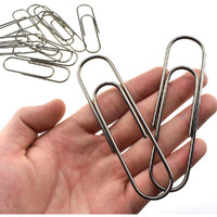 Hahiyo Paperclips 4 Inch (100Mm) Extra Large Paper Clips Sturdy Bright Black Vinyl Coated Prevent Scratching Tearing The Pages For Bookmark Organize Home Office School 14 Pack