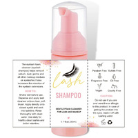 Lash Shampoo Label Stickers For Bottle 50Pcs Eyelash Extensions Bath Wash Labels For Foam Pump Dispenser (4 * 2.4 , White)
