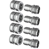 Essential Washer Garden Hose Quick Connect Hose Fittings - 34 Inch Stainless Steel Water Hose Quick Connect Set - Garden Hose Connector Set, Pressure Washer Adapter, Great For Rv Or Pressure Washer
