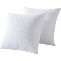 Waterproof Feather Proof Pillow Protectors With Zipper 18X18 Pack Of 2 Soft Bamboo Viscose Terry Zippered Square Pillow Covers For Throws