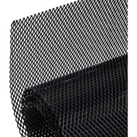 Aggauto 47X16 Inches Car Pickup Truck Grill Mesh Spoiler Bumper Vent Aluminum Alloy Automotive Grille Insert Air Intake Racing Rhombic Hole 3X6Mm Black