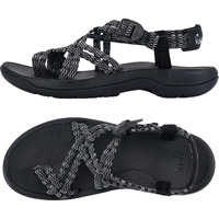 Viakix Womens Walking Sandals: Cute Stylish Comfy Athletic Sport Outdoor Hiking Sandal For Trekking Water Wide Width Beach, Black 8