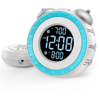 Uscce Loud Dual Alarm Clock With Bed Shaker - 0-100% Dimmer, Vibrating Alarm Clock For Heavy Sleepers Or Hearing Impaired, Easy To Set, Usb Charging Port, Snooze, Battery Backup (White)