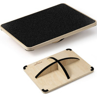 Infidez 360 Degree Rotation Anti-Slip Wooden Balance Board, Advanced Wobble Board For Balance And Core Training, Balancing Board For Under Desk, Stability And Portable Balance Board - Black