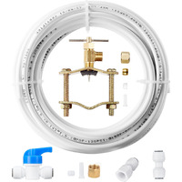 Ice Maker Installation Kit - 1/4 In O.D.Refrigerator Water Line With Quick Fittings And Self Piercing Saddle Valve,For Adding A Branch Waterway To Refrigerator/Ice Maker(25 Ft)