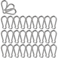 Spring Snap Hook, Lsqurel 304 Stainless Steel Carabiner Steel Clips Keychain Heavy Duty Quick Link For Camping Hiking Traveling (M4 30Pcs)