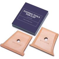 Byllstore Pottery Foot Shaper Tools & Texture Ribs | 2, 3 & 5-Packs | Texture Trimming For Clay & Ceramics | Beech Solid Wood | (2-Pack)
