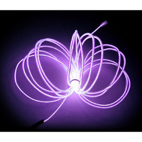 El Wire Purple, Maxlax 9.8Ft/3M Portable Battery Pack Neon Lights Strip 360