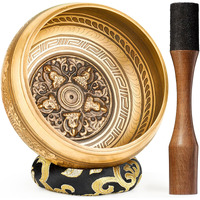 Hihealer Tibetan Singing Bowls, Meditation Sound Bowls Handcrafted In Nepal For Yoga, Chakra Healing, Mindfulness Self Care Spiritual Gifts For Women And Men (Black(Buddha), 6 Inch)