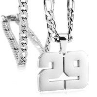 Mimitlty Personalized Jersey Number Necklaces For Mens,Athletes Stainless Steel Sport Number Pendant Chain For Boys Baseball/Basketball/Football Team Inspiration Jewelry With Gifts
