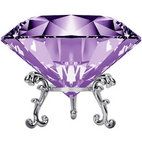 Large Crystal Diamond Paperweight With Stand Jewels Wedding Decorations Centerpieces Home Decor 3.15 Inch (Purple)