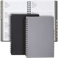 Juvale 2 Pack Spiral Password Notebook With Alphabetical Tabs, Internet Address Keeper Logbooks, Gray/Black (6X7 In)