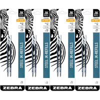 Zebra G-402 Stainless Steel Pen Jk-Refill, Fine Point, 0.5Mm, Black Ink, 8-Count