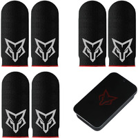 Mobile Phone Game Finger Sleeves [6Pcs], Anti-Sweat Breathable,Gaming Sleeve,Thumbs Finger Gloves Cover Sleeve For League Of Legend, Pubg, Rules Of Survival, Knives Out (Black [Carbon Fibre])