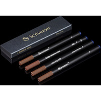 Scriveiner Rollerball Refill Blue Fine - 4 Rollerball Refills Designed For Scriveiner Pens - Safety Ceramic Non Dry Roller Pen Refill F - Schmidt 888 Size - Made In Germany