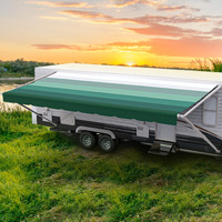 Shadepro - Rv Awning Fabric Replacement - Heavy Duty Weatherproof Vinyl - Universal Outdoor Canopy For Camper, Trailer, And Motorhome Awnings - Emerald Green - 18\' (Fabric 17\' 2\")