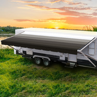 Shadepro - Rv Awning Fabric Replacement - Heavy Duty Weatherproof Vinyl - Universal Outdoor Canopy For Camper, Trailer, And Motorhome Awnings - Granite - 14\' (Fabric 13\' 2\")