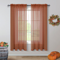 Terracotta Curtains 72 Inch Length For Living Room 2 Panel Sets Rod Pocket Sheer Curtains For Living Room Rust Burnt Orange Red 52X72 Long