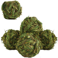 Rabbit Chew Ball Timothy Grass Grinding Small Animal Activity Play Chew Toys For Bunny Rabbits Hamster Guinea Pigs Gerbils (5 Pcs)