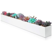 Modern Rectangle Planter Box - 32 Metal Planter Ideal As A Long Succulent Planter Rectangular Planter Box For Table Or Window Sill Planters Indoor Trough Planter For Indoor Window Planter White