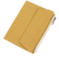 Moterm Zipper Pocket For Travelers Notebook, 1 Insert Pouch Refill For Tn Accessories Paper Card Holder Storage Bag (Passport Size,Yellow)