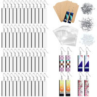 Zocone 60 Pcs Sublimation Earrings Blank Bulk, Sublimation Printing Earrings Unfinished Rectangular Heat Transfer Earring Pendant With Earring Hooks Cardboard Bags For Women Diy Earring (Rectangular)