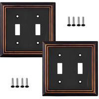 Pack Of 2 Wall Plate Outlet Switch Covers By Sleeklighting Decorative Oil Rubbed Bronze Variety Of Styles: Decoratorduplextoggle  Combo Size: 2 Gang Toggle