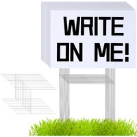 10 Pack 18 X 12 Inches Blank Yard Signs - Waterproof Corrugated Plastic Signs, Blank Yard Signs With Stakes For Gardens, Parks, Warnings, Fairs, Commercials, Garage Sale Signs, Advertising