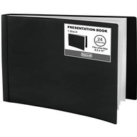 Dunwell Landscape Binder With Sleeves - (8.5X11, Aqua), 24-Pocket Presentation Book With Clear Sleeves, Displays 48 Pages 8.5 X 11 Letter Size Papers, Horizontal Sheet Protector Portfolio Folder