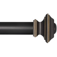 Ivilon Drapery Treatment Window Curtain Rod - Square Design 1 1/8 Rod. 120 To 240 Inch - Antique Black