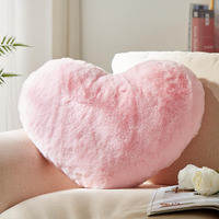 Yrxrus Heart Pillow, Pink Heart Pillows For Mother\'s Day, Love Pillow Gifts, 14X17 Inch Large Heart Shaped Pillows, Faux Rabbit Fur Coquette Room Decor Throw Pillows, Living, Bedroom