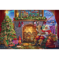 Becko Us Puzzles For Adults Wooden Jigsaw Puzzles 1000 Pieces Puzzles For Adults And Kids - Santa Claus At Fireplace Santas Wish List Warm Christmas