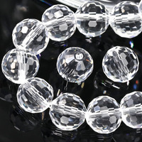 Dowarm 10Mm Round Crystal Beads For Jewelry Making, Crystal Clear Faceted Crystal Glass Beads For Crafts Bracelet Wind Chimes Suncatcher, #5003 Rondelle Spacer Beads, Loose Gemstones, 50Pcs
