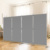 Rantila 4 Panel Room Divider, 6 Ft Tall Folding Privacy Screen Room Dividers, Freestanding Room Partition Wall Dividers, 136W X 20D X 71H, Grey