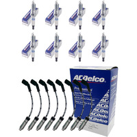 8 Acd-Oem Spark Plug Wires 9748Hh + 8 Acd-Oem Double Platinum Spark Plugs 41-962 + 8 Heat Shields For Ls2 Ls3 Ls4 Ls7 Engines