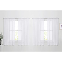 Nicetown Window Sheer Curtains 63 - Window Treatment Rod Pocket Tulle Voile Drapes/Panels Set For Kitchen (4 Panels, W60 X L63, White)