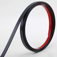 Black Trim Molding, Peel And Stick Mirror Border Design, Flexible Wall Ceiling Floor Cabinet Tile Edge Moulding, 5M X 1Cm