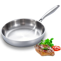 Delarlo Whole Body Tri-Ply Stainless Steel 11Inch Frying Pan, Oven Safe Induction Skillet,Pots And Pans Set,Suitable For All Stove (Detachable Handle)