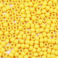 Voomolove 1000 Pcs Yellow 6X9Mm Pony Beads, Bracelet Beads, Beads For Hair Braids, Beads For Crafts, Plastic Beads, Hair Beads For Braids 6X9Mm (Yellow)