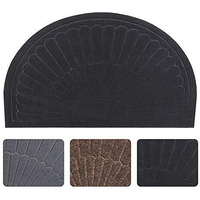 Half Circle Rug Half Round Door Mat Outdoor Rubber Door Mats Entryway Half Moon Rug Inside Half Circle Doormat Welcome Mat Front Door Rug Indoor Floor Mats Carpet Mat For Entrance Non Slip(Black)