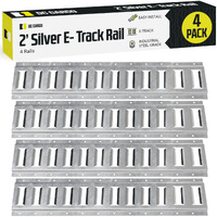 Four 2' E-Track Tie-Down Rail, Hot-Dipped Galvanized Steel E-Track Tie-Downs | 2' Horizontal E-Tracks, Pack Of 4 Bolt-On Tie-Down Rails For Cargo On Pickups, Trucks, Trailers, Vans