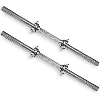 A2Zcare Threaded Dumbbell Handlesadjustable Dumbbell Bar Handles - Fit 1 Inch Standard Weight Plate - Weightlifting Accessories - Sold In Pair (Chrome Handgrips - 24 Inch)