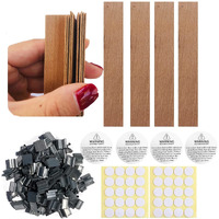 280 Pcs 1Mm Thick Wooden Candle Wicks Crackling Sound No Smoke Burn 5.1 X 0.5 Inch Natural Candle Wood Wicks With Stand Candle Cores For Diy Candle Making Craft