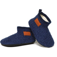 Slevel Toddler Kids Lightweight Slip-On Grip Fuzzy Winter Warm House Slippers Bootie Baby Indoor Home Boots Shoes For Boys Girls(S191007Blue31)