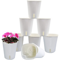5" Self Watering Pots,5 Sets Self Watering Planter Pots For Indoor Plants With Water Level Indicator And Multiple Vents,Self Watering Planters,Self Watering Plant Pot For House Plants,Flowers,Herbs