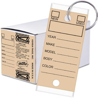 Versa-Tags 500 Key Tags, Self Protecting Poly, 1.25''X3'', Highly Resistant To Abrasion, 500 Key Tag Pack, 500 Chrome Plated Key Tag Rings Included Color Tan