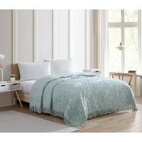 Beatrice Home Fashions Medallion Chenille Bedspread, King, Blue