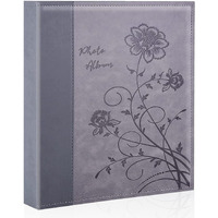 Miaikoe Photo Album 8X10 Clear Pages Pockets Leathe Cover Slip Slide In Photo Album Holds 100 Vertical 8X10 Photos Picture Book For Wedding Family (Grey)