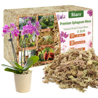 Riare 2.2 Lb Large Capacity Premium Sphagnum Moss- Natural Long Fibered Sphagnum Peat Moss Plants Moss Dried, Carnivorous Plants Moss Orchid Potting Mix For Orchids, Carnivorous Plants, Succulent